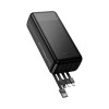 Зовнішній акумулятор HOCO J163B Wonderful power bank with 4 cables(30000mAh) Black