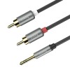 Аудіокабель HOCO UPA10 3.5mm male to double lotus RCA, TPE, 1.5m, Metal Gray