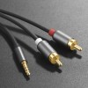 Аудіокабель HOCO UPA10 3.5mm male to double lotus RCA, TPE, 1.5m, Metal Gray
