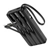 Зовнішній акумулятор HOCO J146 Night tide power bank with 4 cables (10000mAh) Black