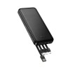 Зовнішній акумулятор HOCO J163 Wonderful power bank with 4 cables(10000mAh) Black