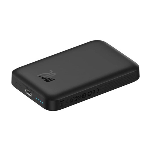 Зовнішній акумулятор Baseus Magnetic Mini Air Wireless Fast Charge Power Bank 6000mAh 20W Cluster Black（With Simple Series Charging Cable Type-C to