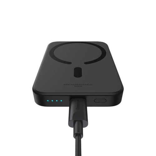 Зовнішній акумулятор Baseus Magnetic Mini Air Wireless Fast Charge Power Bank 6000mAh 20W Cluster Black（With Simple Series Charging Cable Type-C to