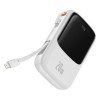 Зовнішній акумулятор Baseus Qpow Pro Digital Display Fast Charge Power Bank 10000mAh 20W iP Edition White（With: Simple charging cable Type-C 3A 0.3m W