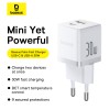 Мережевий зарядний пристрій з кабелем Baseus Palm Fast Charger C+U 30W EU Moon White (with USB-C to USB-C 60W (20V/3A) 1m Moon White)
