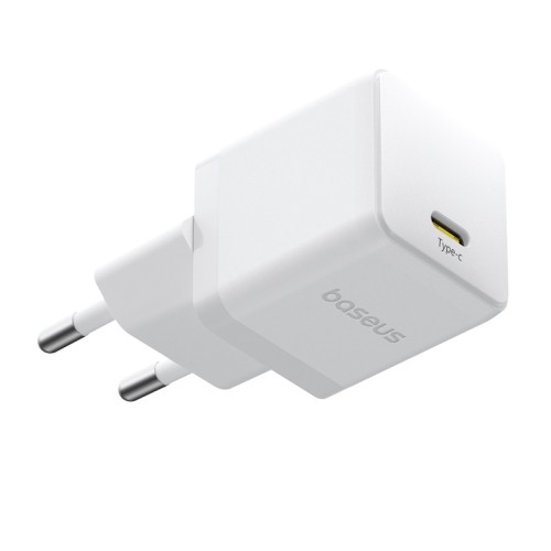 Мережевий зарядний пристрій з кабелем Baseus Palm Fast Charger 1C 20W EU Moon White (with Baseus Cable USB-C to USB-C 1m Moon White)