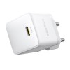 Мережевий зарядний пристрій з кабелем Baseus Palm Fast Charger 1C 20W EU Moon White (with Baseus Cable USB-C to USB-C 1m Moon White)
