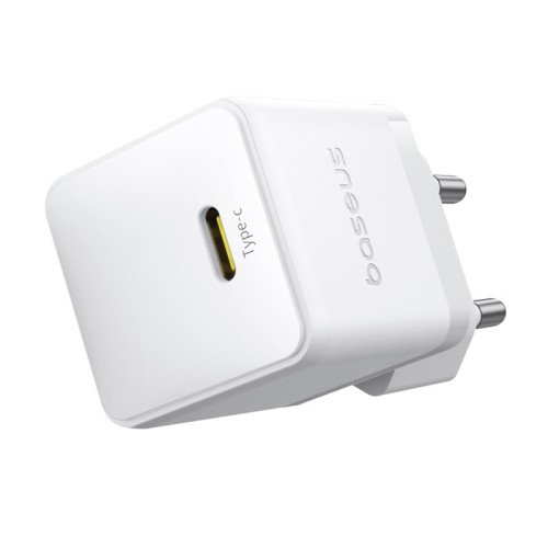 Мережевий зарядний пристрій з кабелем Baseus Palm Fast Charger 1C 20W EU Moon White (with Baseus Cable USB-C to USB-C 1m Moon White)