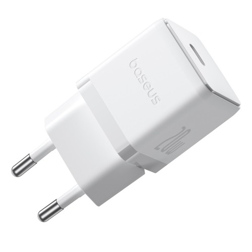 Мережевий зарядний пристрій з кабелем Baseus Palm Fast Charger 1C 20W EU Moon White (with Baseus Cable USB-C to USB-C 1m Moon White)