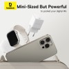 Мережевий зарядний пристрій з кабелем Baseus Palm Fast Charger 1C 20W EU Moon White (with Baseus Cable USB-C to USB-C 1m Moon White)