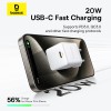 Мережевий зарядний пристрій з кабелем Baseus Palm Fast Charger 1C 20W EU Moon White (with Baseus Cable USB-C to USB-C 1m Moon White)
