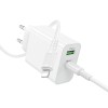 Мережевий зарядний пристрій BOROFONE BA108A Stellar PD30W+QC3.0 charger set (C to iP) (EU) White