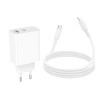 Мережевий зарядний пристрій BOROFONE BA108A Stellar PD30W+QC3.0 charger set (C to iP) (EU) White