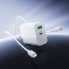 Мережевий зарядний пристрій BOROFONE BA108A Stellar PD30W+QC3.0 charger set (C to iP) (EU) White