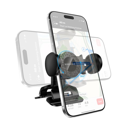 Автотримач для телефона BOROFONE BH142 Support pull clip car holder (center console) Black
