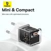 Мережевий зарядний пристрій з кабелем Baseus GaN5 Fast Charger(mini) 1C 30W EU Moon White(With: Fast Charging Data Cable Type-C)