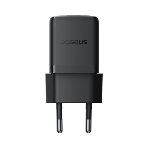 Мережевий зарядний пристрій з кабелем Baseus Palm Fast Charger 1C 30W EU Cluster Black(With: Baseus Mini White Cable C to C 60W(20V/3A) 1m