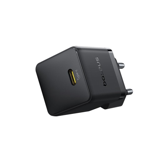 Мережевий зарядний пристрій з кабелем Baseus Palm Fast Charger 1C 30W EU Cluster Black(With: Baseus Mini White Cable C to C 60W(20V/3A) 1m