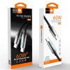 Кабель WUW-X214 Type-C to Type-C PD60W 1m Black