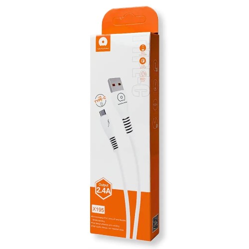 Кабель WUW-X195 USB Type-C 2,4A 1m white