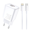 Мережевий зарядний пристрій з кабелем WUW-T104L PD20W A+C  Lightning kit