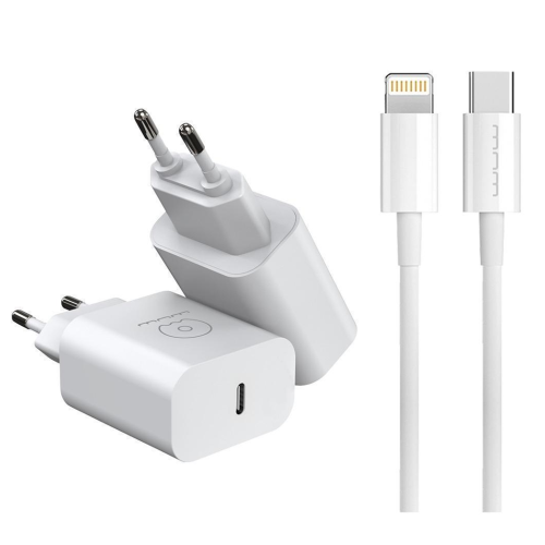 Мережевий зарядний пристрій WUW-T81L PD 20W USB C fast charger +USB C to Lightning cable kit