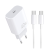 Мережевий зарядний пристрій з кабелем WUW-T108 PD 40W charger with C-C cable