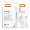 Мережевий зарядний пристрій з кабелем WUW-T108 PD 40W charger with C-C cable