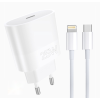 Мережевий зарядний пристрій з кабелем WUW-T86L PD 25W fast charger + USB C to lighting set