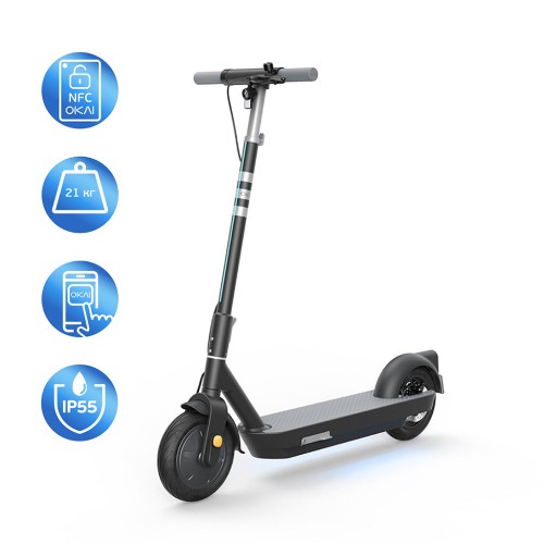 Електросамокат OKAI ES30-NEON PRO Black 10", 350(700)W, 14.7Ah, 80km, 25km\h, 25%, NFC, App, 21kg