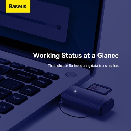 Кардрідер Baseus Lite Series USB-A  to SD/TF Card Reader  Grey