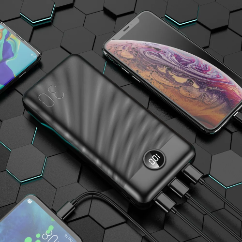 Зовнішній акумулятор VEGER 30000 mAh PD QC3.0 3A 20W L30 (W3008PD) black