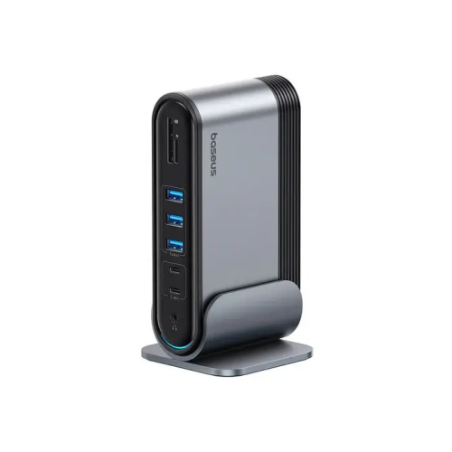 USB-хаб Baseus UnionJoy 17-Port Triple-Display  Docking Station Space Grey（USB-C to HDMI4K@60Hz*2+DP4K@60Hz*1+USB3.0*3+USB-C3.0*2+USB2.0*2+PD*1+PC*1+