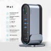 USB-хаб Baseus UnionJoy 17-Port Triple-Display  Docking Station Space Grey（USB-C to HDMI4K@60Hz*2+DP4K@60Hz*1+USB3.0*3+USB-C3.0*2+USB2.0*2+PD*1+PC*1+