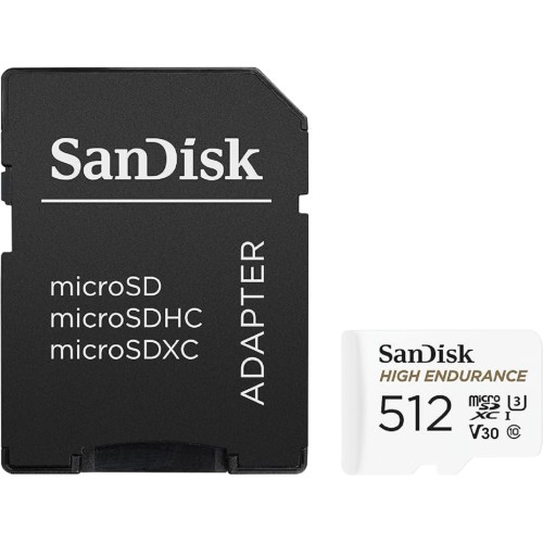 Карта пам'яті microSDXC (UHS-1 U3) SanDisk High Endurance 512Gb class 10 V30 (100Mb/s) (adapterSD)