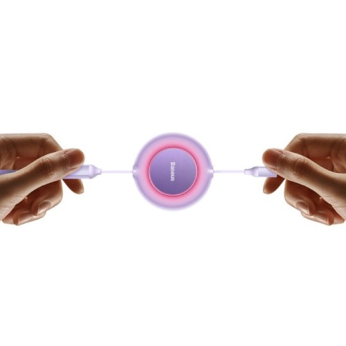 Кабель Baseus Bright Mirror 2 Series Retractable 3-in-1 Fast Charging  Data Cable USB to M+L+C 66W 1.1m Purple
