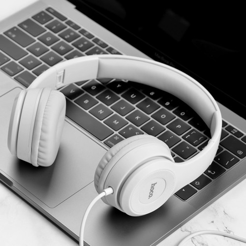Навушники дротові HOCO W21 Graceful charm wire control headphones Gray