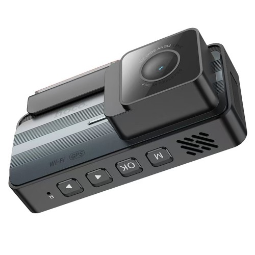 Відеореєстратор HOCO DV12 driving recorder 2K display GPS(with rear camera) Silvery Gray