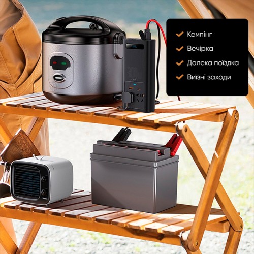 Автомобільний інвертор для електросамокатів Baseus IGBT Power Inverter 300W (110V US/JP ) Black + перехідник