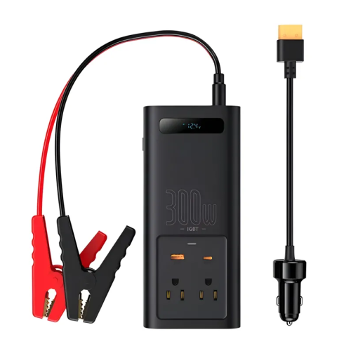 Автомобільний інвертор для електросамокатів Baseus IGBT Power Inverter 300W (110V US/JP ) Black + перехідник