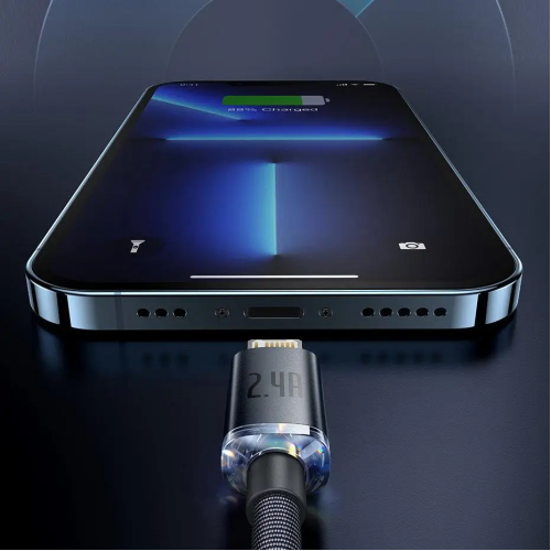 Кабель Baseus Crystal Shine Series Fast Charging Data Cable USB to iP 2.4A 1.2m Black