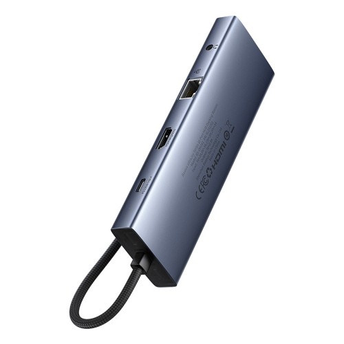 USB-хаб Baseus UltraJoy Series 10-Port HUB Docking Station Space Grey（Type-C to HDMI4K@60Hz*1+VGA*1+USB 3.0*3+PD*1+RJ45*1+SD/TF*1+3.5mm*1）
