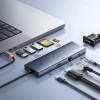 USB-хаб Baseus UltraJoy Series 10-Port HUB Docking Station Space Grey（Type-C to HDMI4K@60Hz*1+VGA*1+USB 3.0*3+PD*1+RJ45*1+SD/TF*1+3.5mm*1）