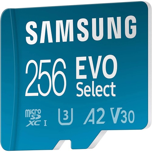 Карта пам'яті microSDXC (UHS-І U3) Samsung EVO Select 256Gb class 10 A2 V30 (R130MB/s, W30MB/s) (adapter SD)