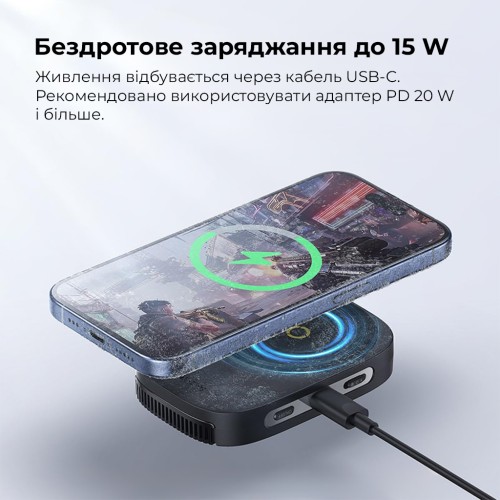 Бездротовий зарядний пристрій з кулером для мобільного Baseus MagPro II Series Ultra-Thin Magnetic Phone Cooler (with Wireless Charger) Cosmic Black