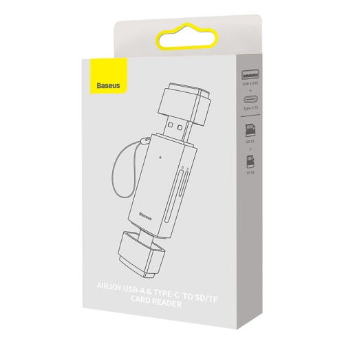 USB-хаб Baseus Lite Series USB-A & Type-C  to SD/TF Card Reader  Grey