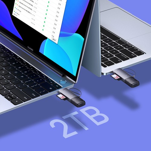 USB-хаб Baseus Lite Series USB-A & Type-C  to SD/TF Card Reader  Grey