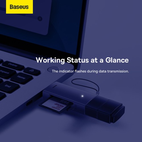 USB-хаб Baseus Lite Series USB-A & Type-C  to SD/TF Card Reader  Grey