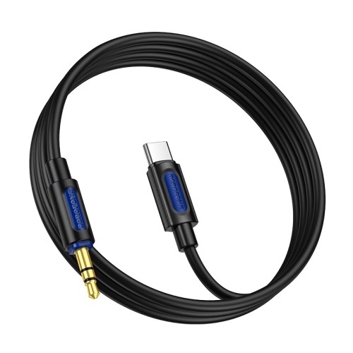Аудіокабель BOROFONE BL20 Type-C to 3.5mm male, silicone, 1m,  Black