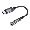 Перехідник BOROFONE BV24 Graceful digital audio converter cable Type-C to 3.5mm Metal Grey